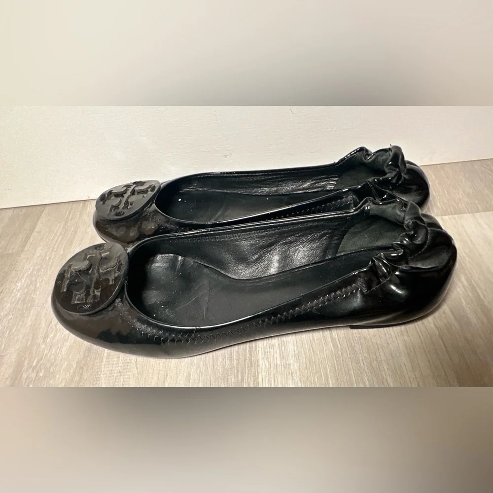 Tory Burch Minnie Travel Ballet black Flats women Sz 5